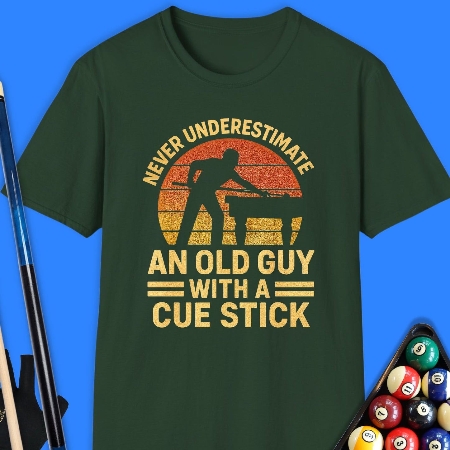 Never Underestimate an Old Guy Pool T-Shirt