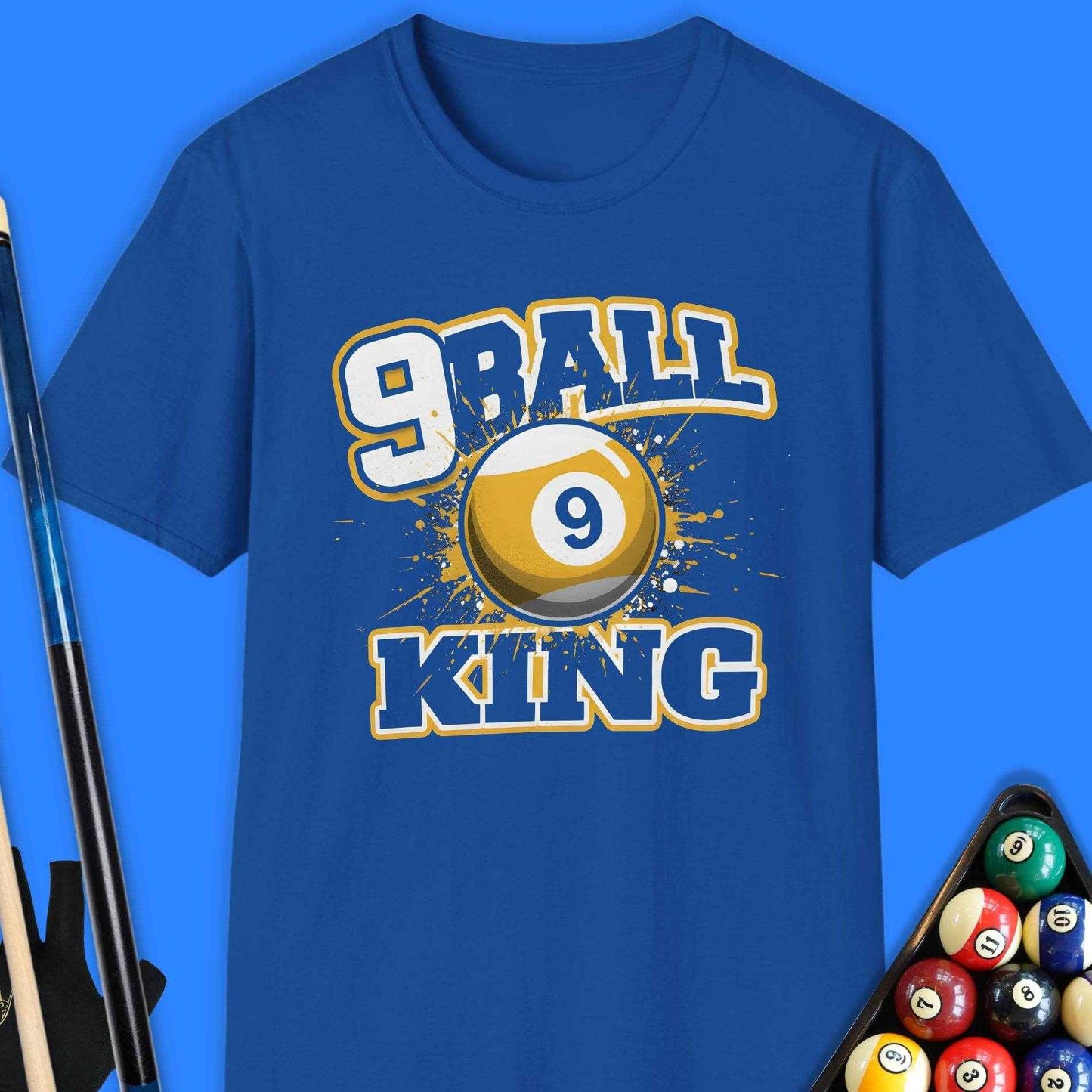9 Ball King Pool T-Shirt - Rack & Roll