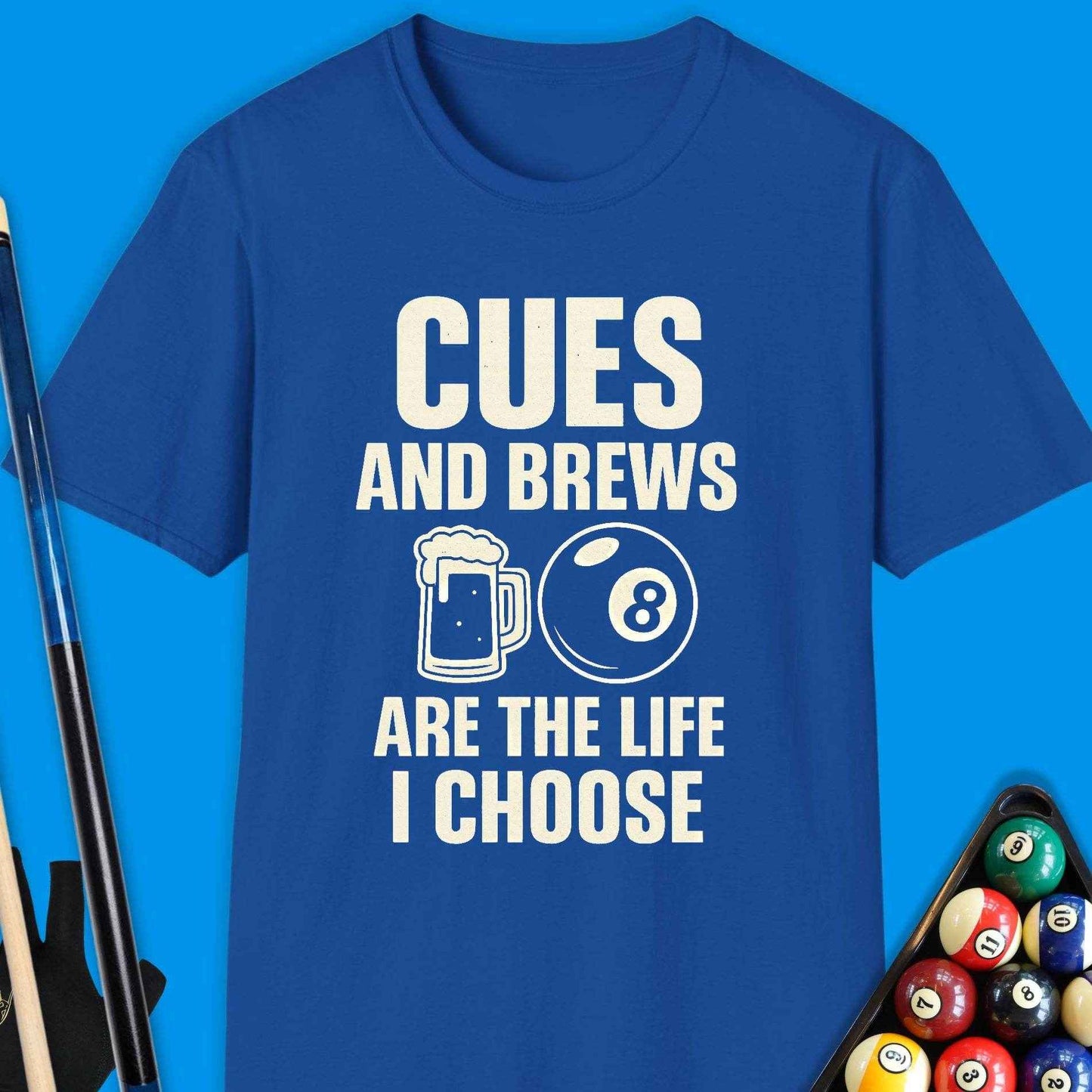 Cues & Brews Pool T-Shirt - Rack & Roll