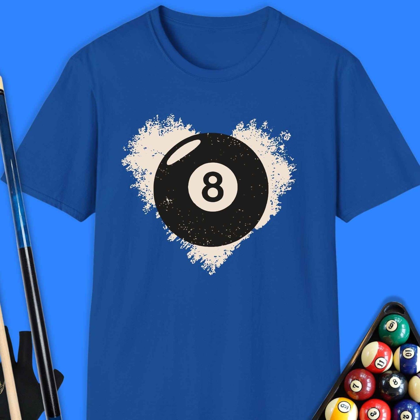 8-Ball Heartbeat Pool T-Shirt - Rack & Roll