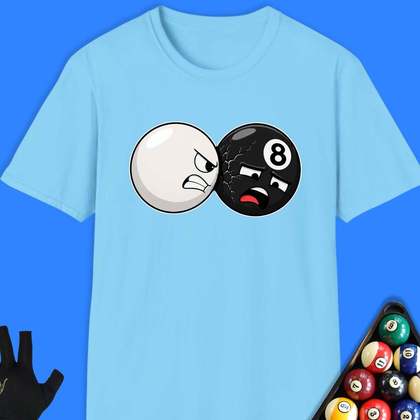 Angry Cue Ball vs 8 Ball Pool T-Shirt