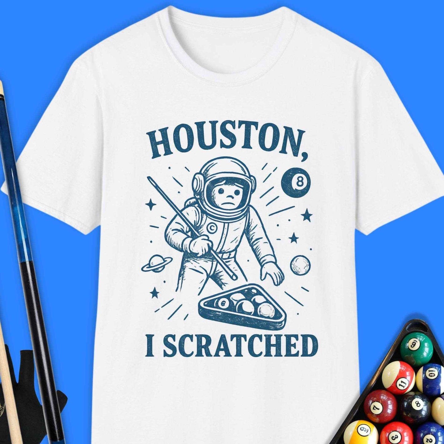 Houston I Scratched Pool T-Shirt - Rack & Roll