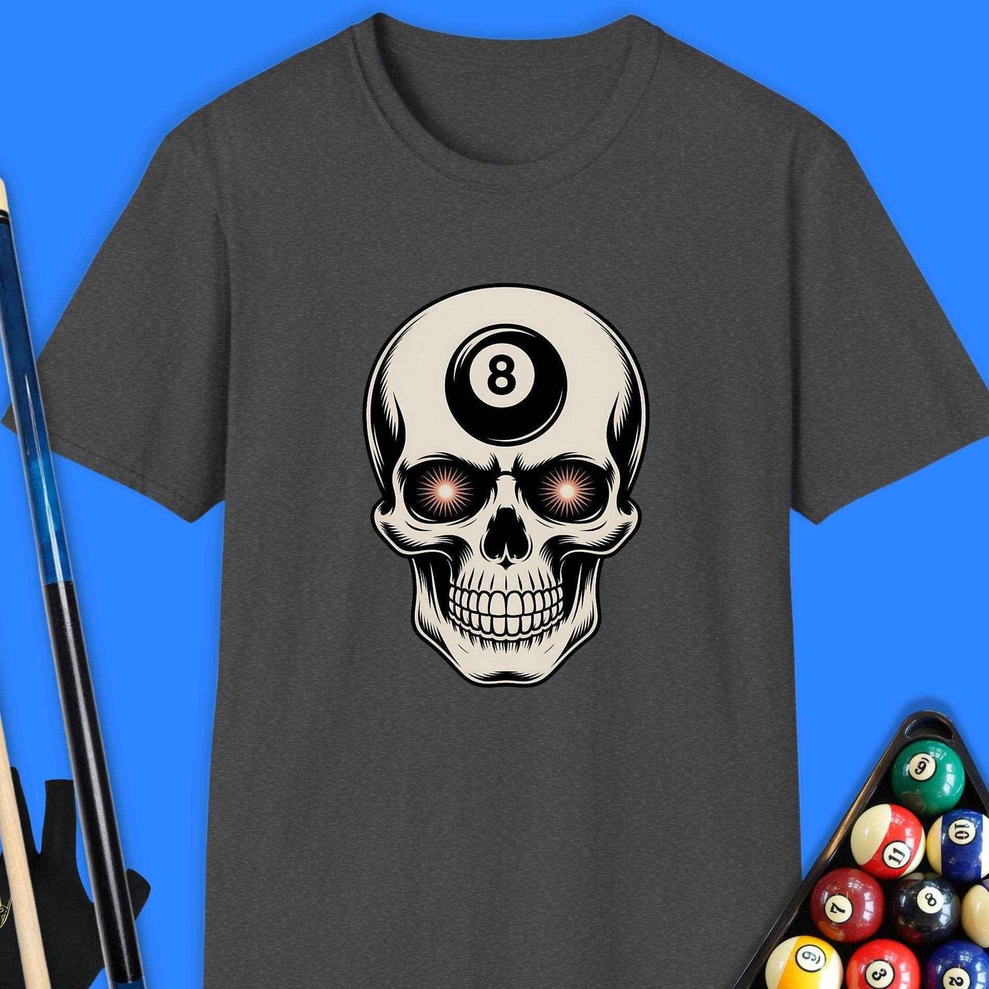 8 Ball Skull Pool T-Shirt - Rack & Roll 