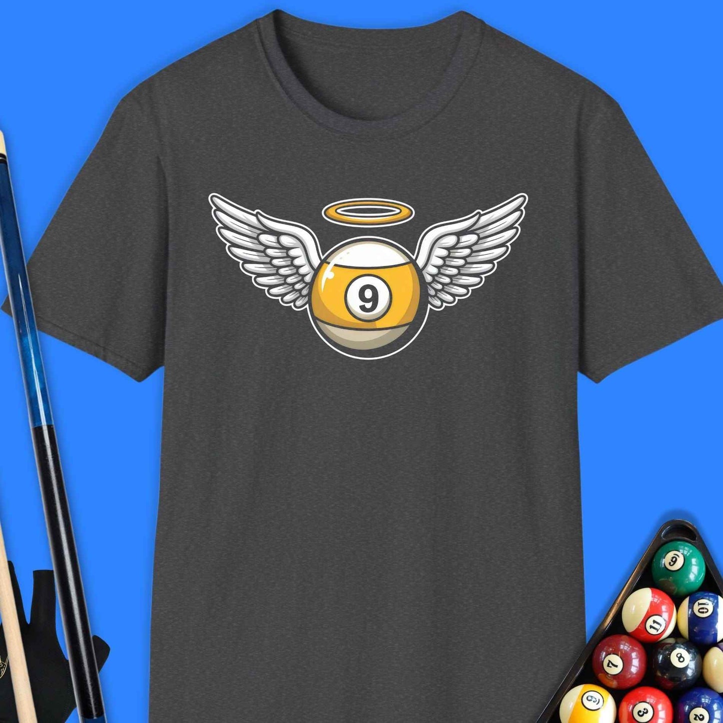 9 Ball Angel Pool T-Shirt - Rack & Roll 