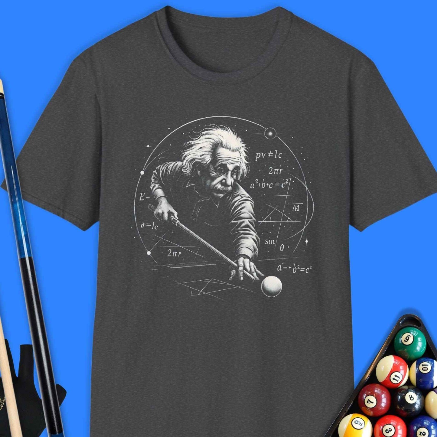 Einstein’s Precision Pool T-Shirt - Rack & Roll 