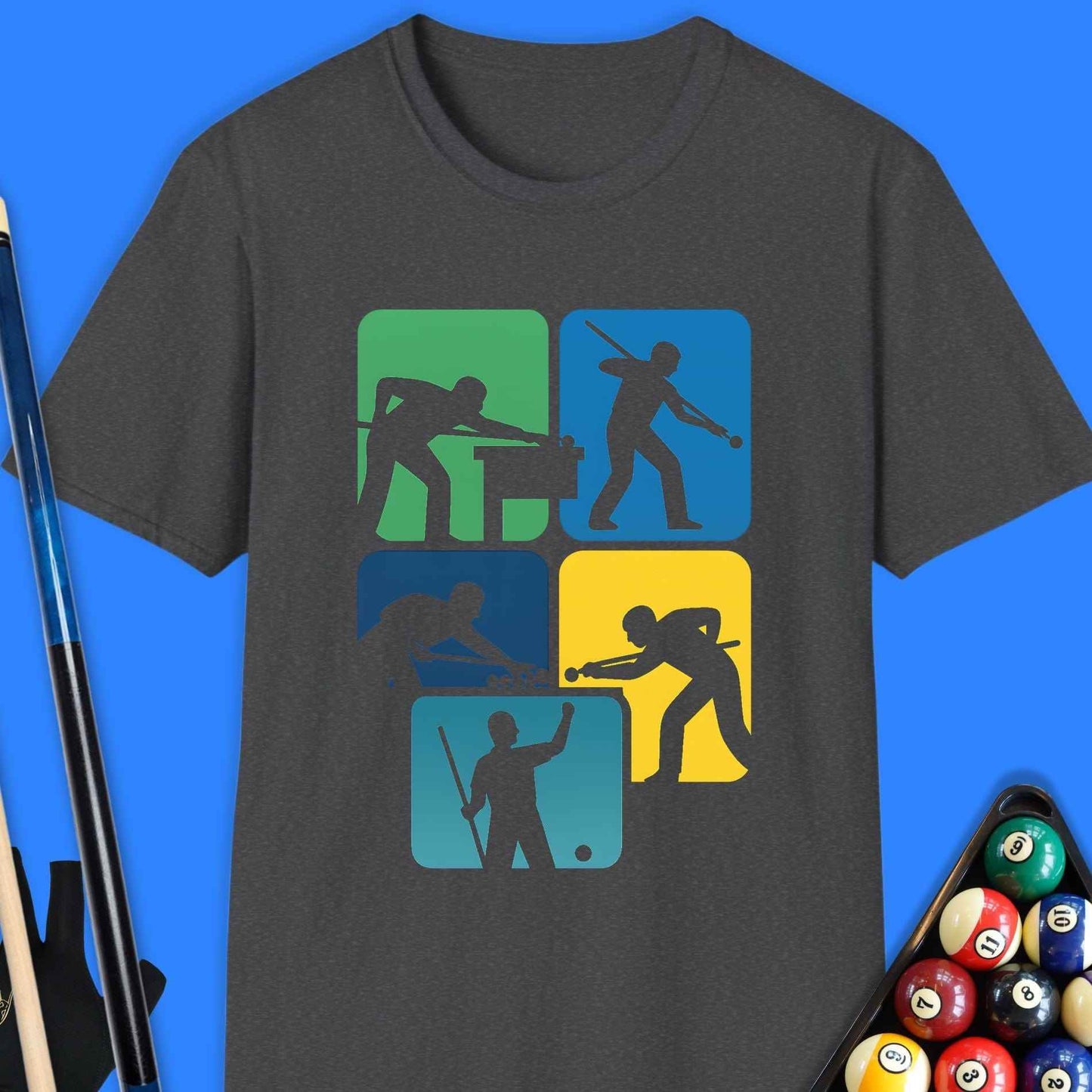 Pool Player Silhouette T-Shirt - Rack & Roll 