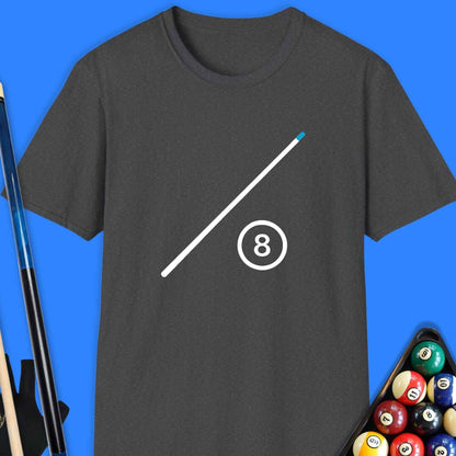 Minimalist 8-Ball Cue Pool T-Shirt
