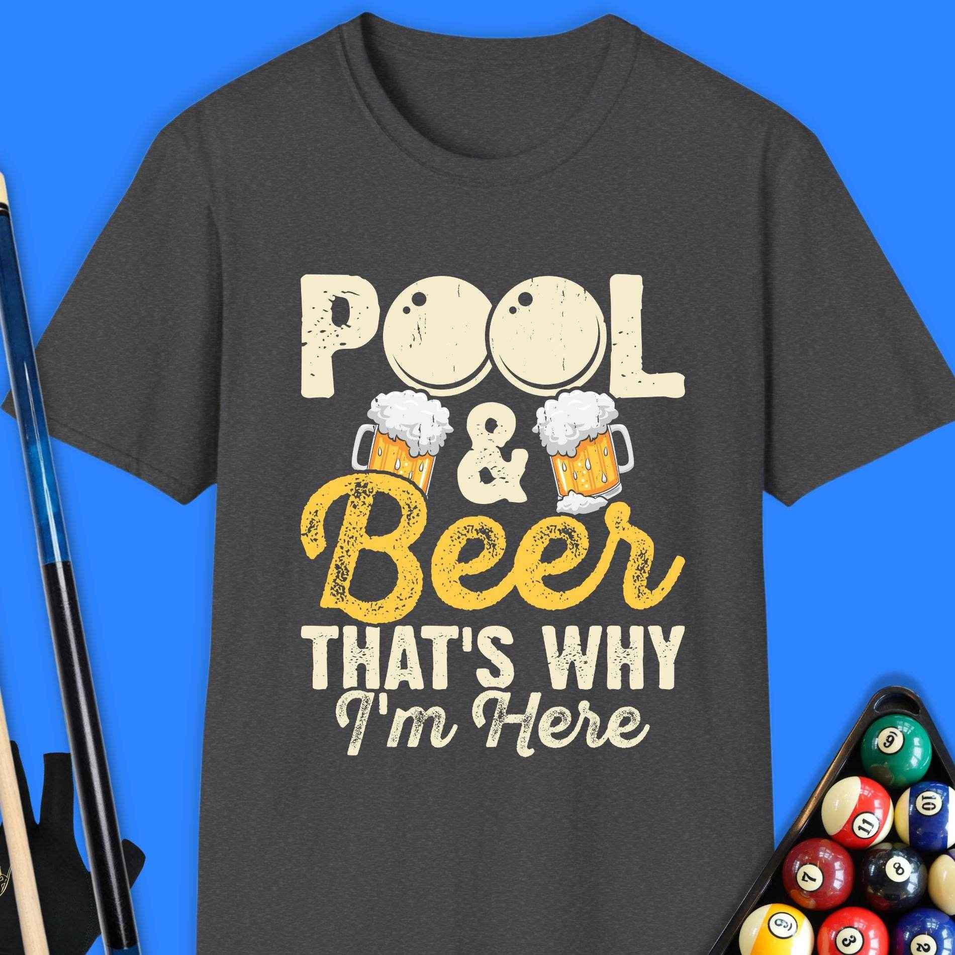 Pool & Beer T-Shirt - Rack & Roll 