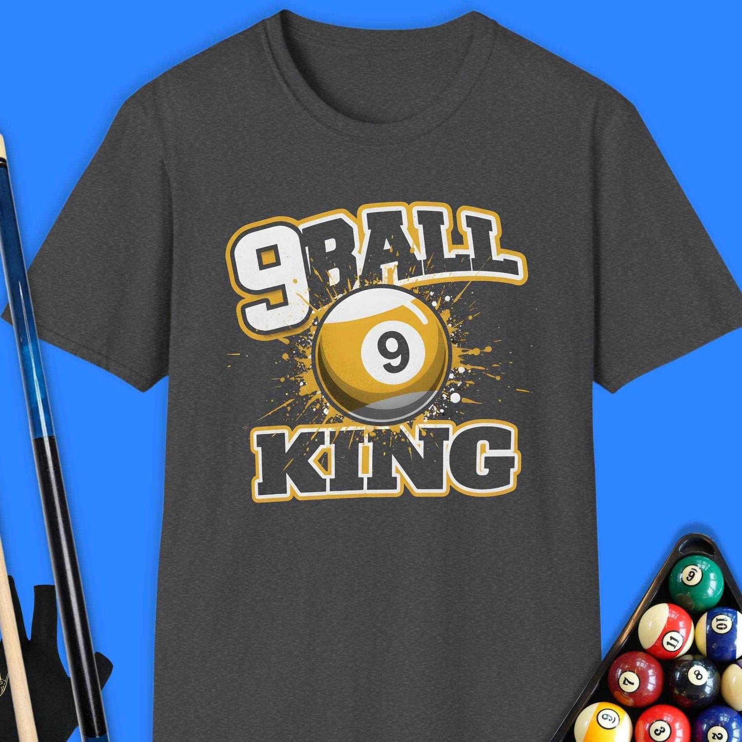 9 Ball King Pool T-Shirt - Rack & Roll 