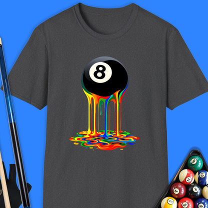 Melting 8 Ball Rainbow Pool T-Shirt