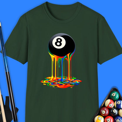 Melting 8 Ball Rainbow Pool T-Shirt
