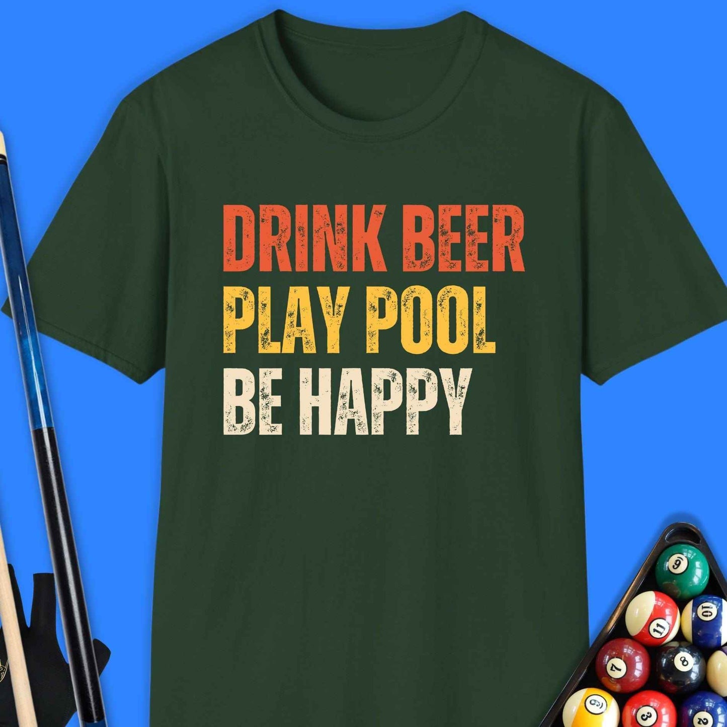 Drink Beer Play Pool T-Shirt - Rack & Roll 