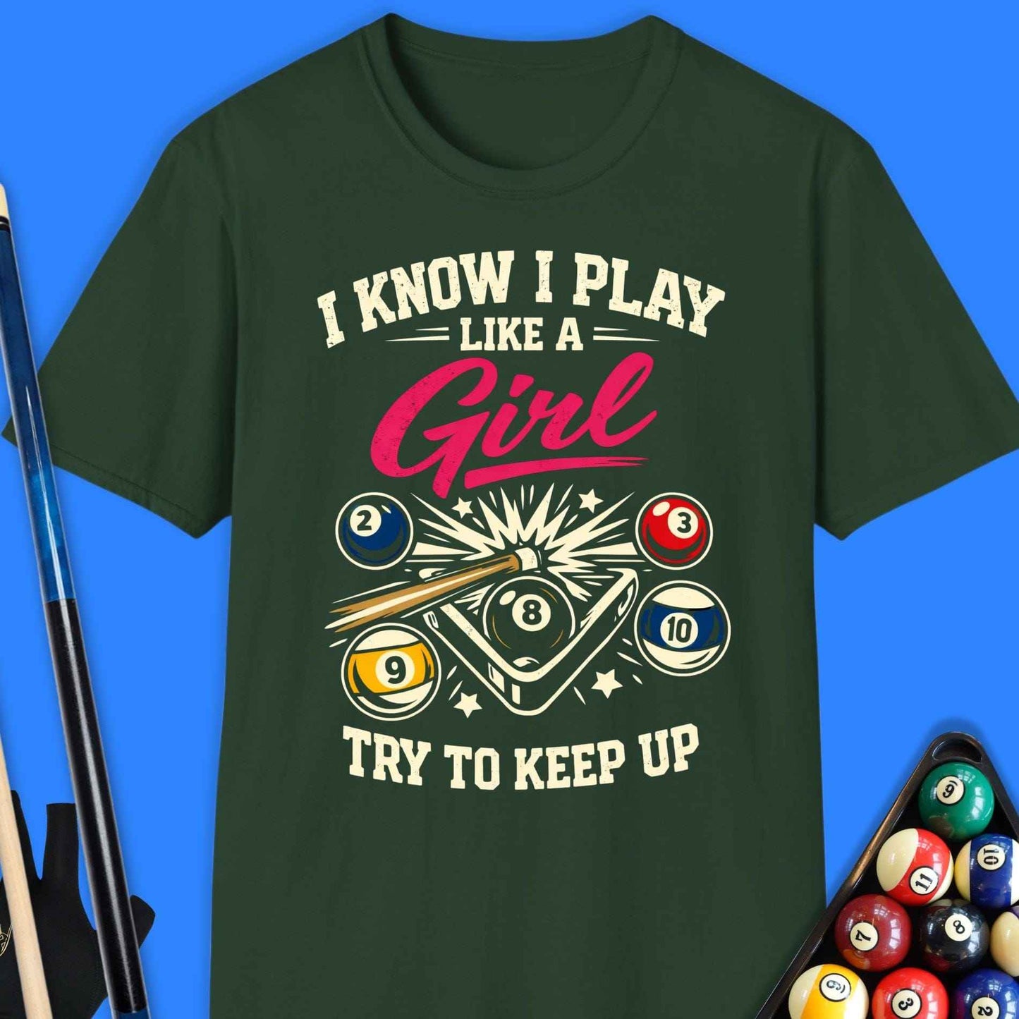Play Like A Girl Pool T-Shirt