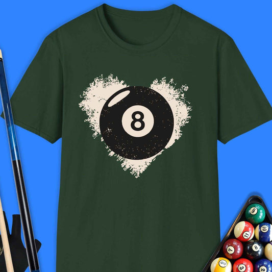 8-Ball Heartbeat Pool T-Shirt - Rack & Roll 