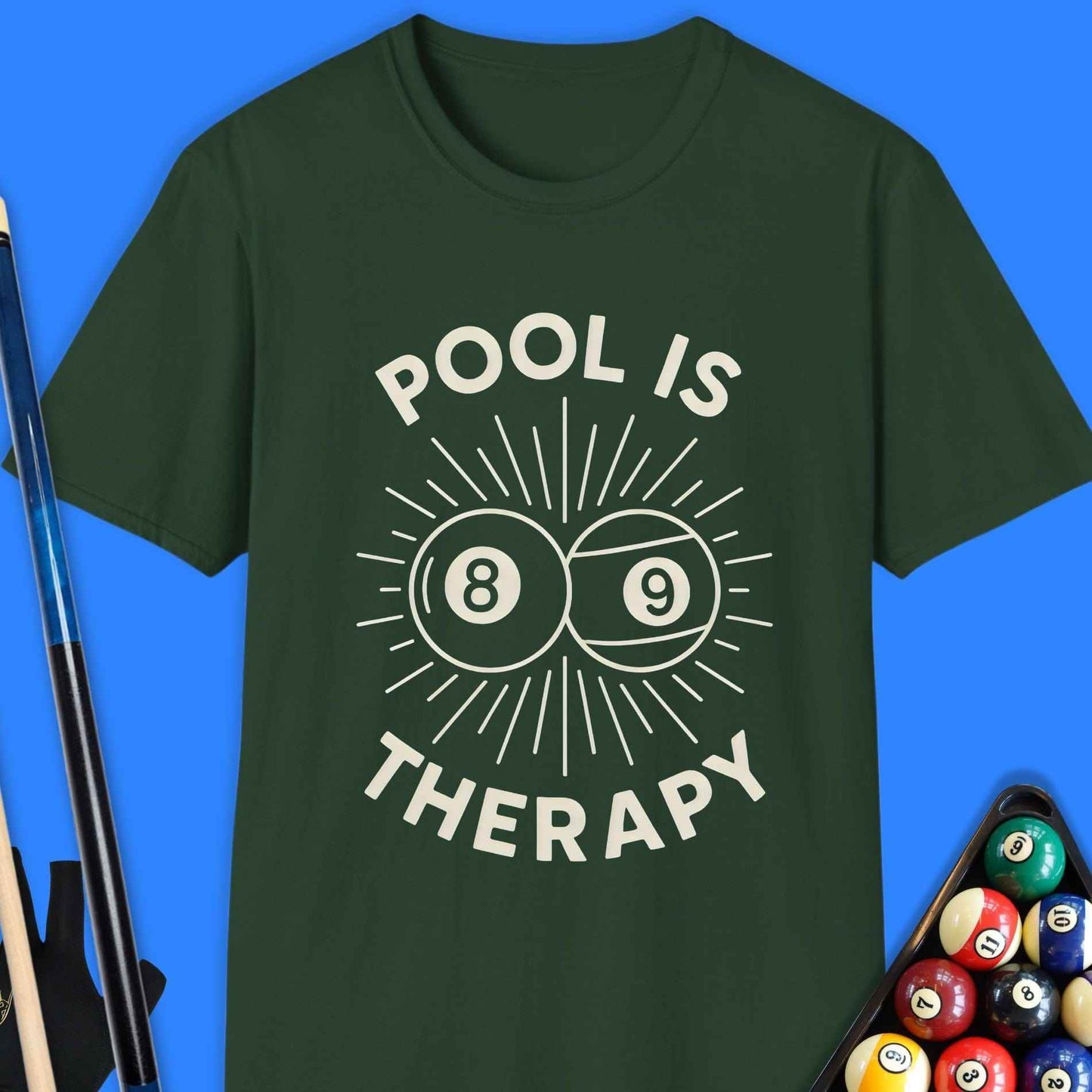 Pool Is Therapy T-Shirt - Rack & Roll 
