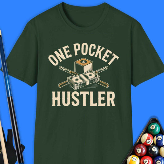 One Pocket Hustler Pool T-Shirt - Rack & Roll 