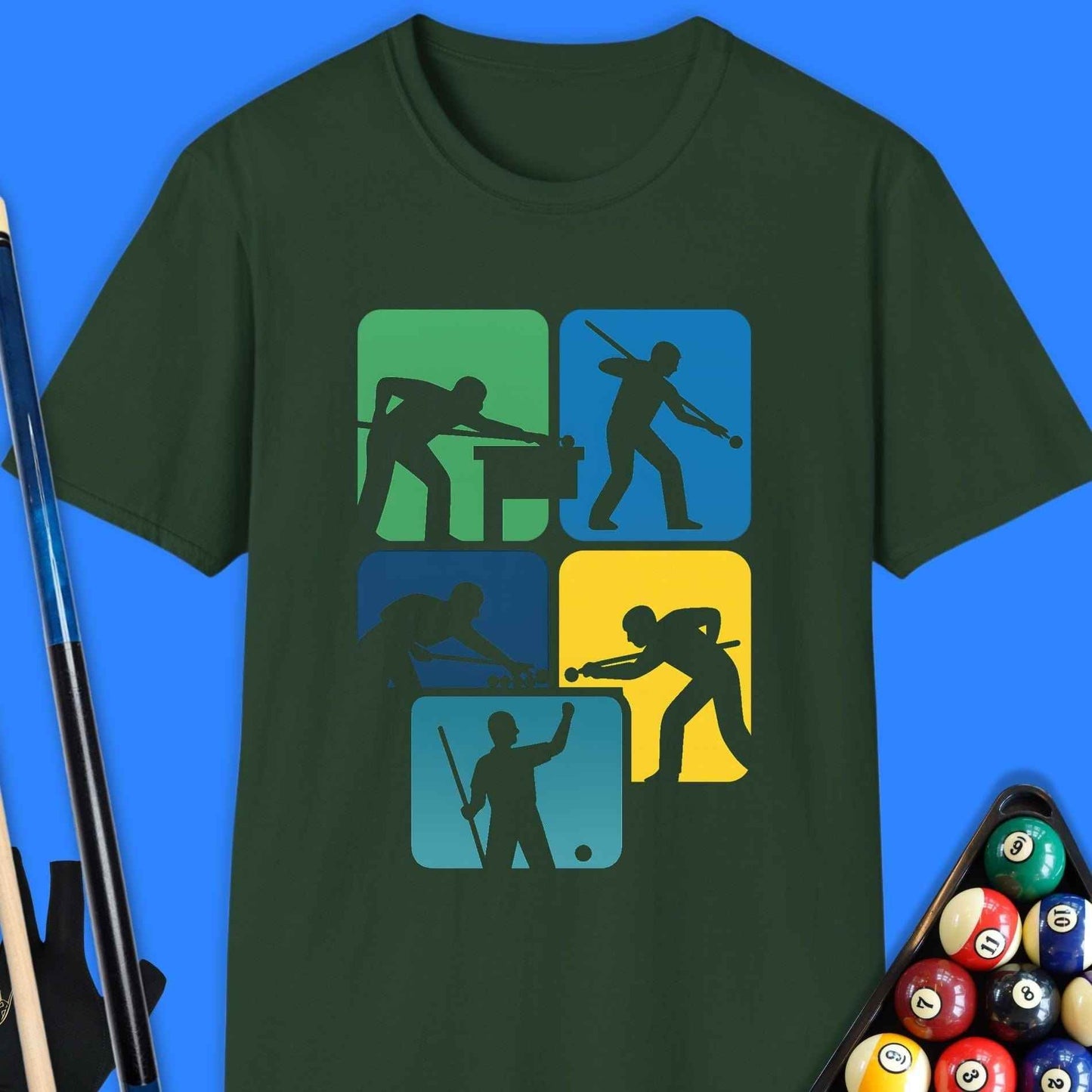 Pool Player Silhouette T-Shirt - Rack & Roll 