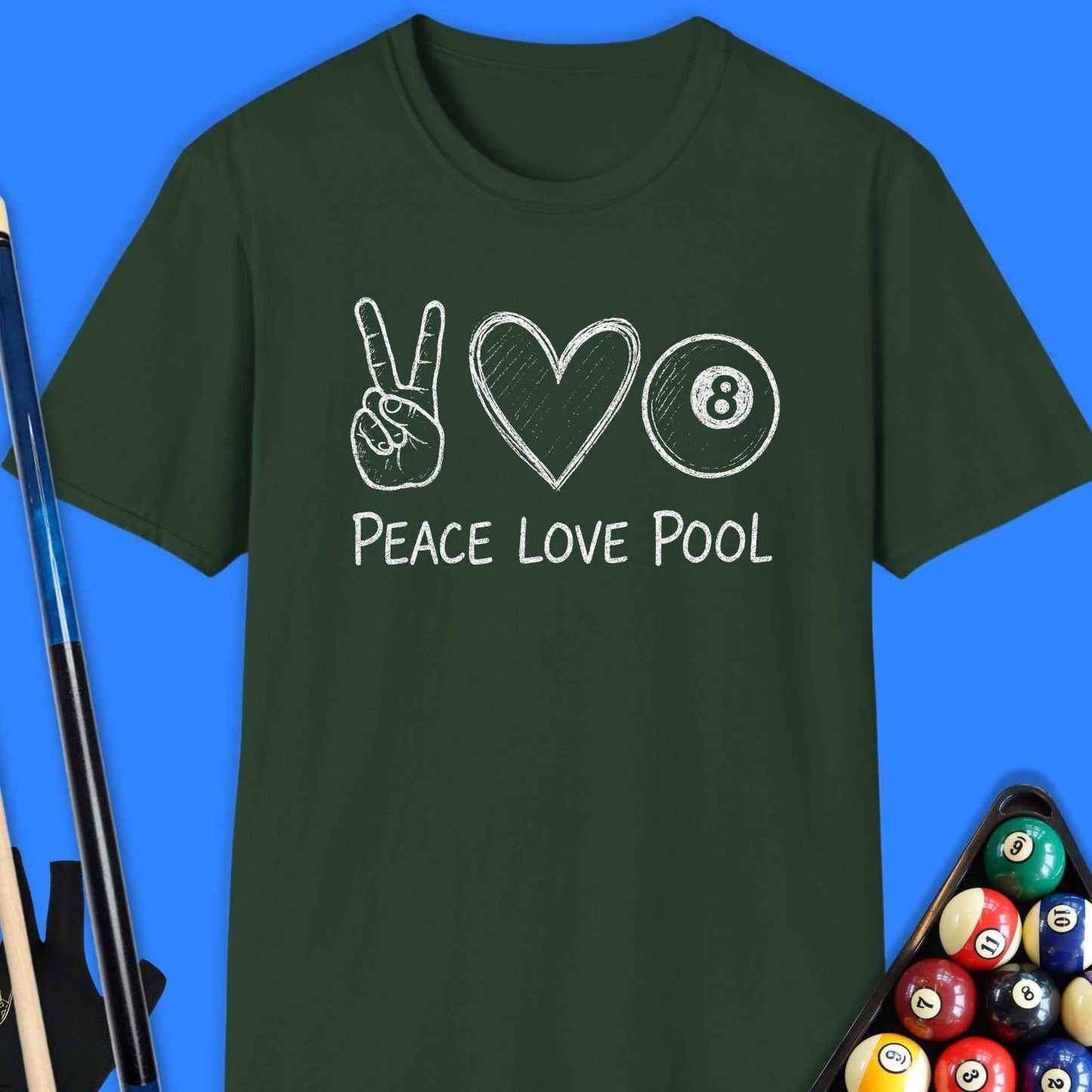 Peace Love Pool T-Shirt - Rack & Roll 