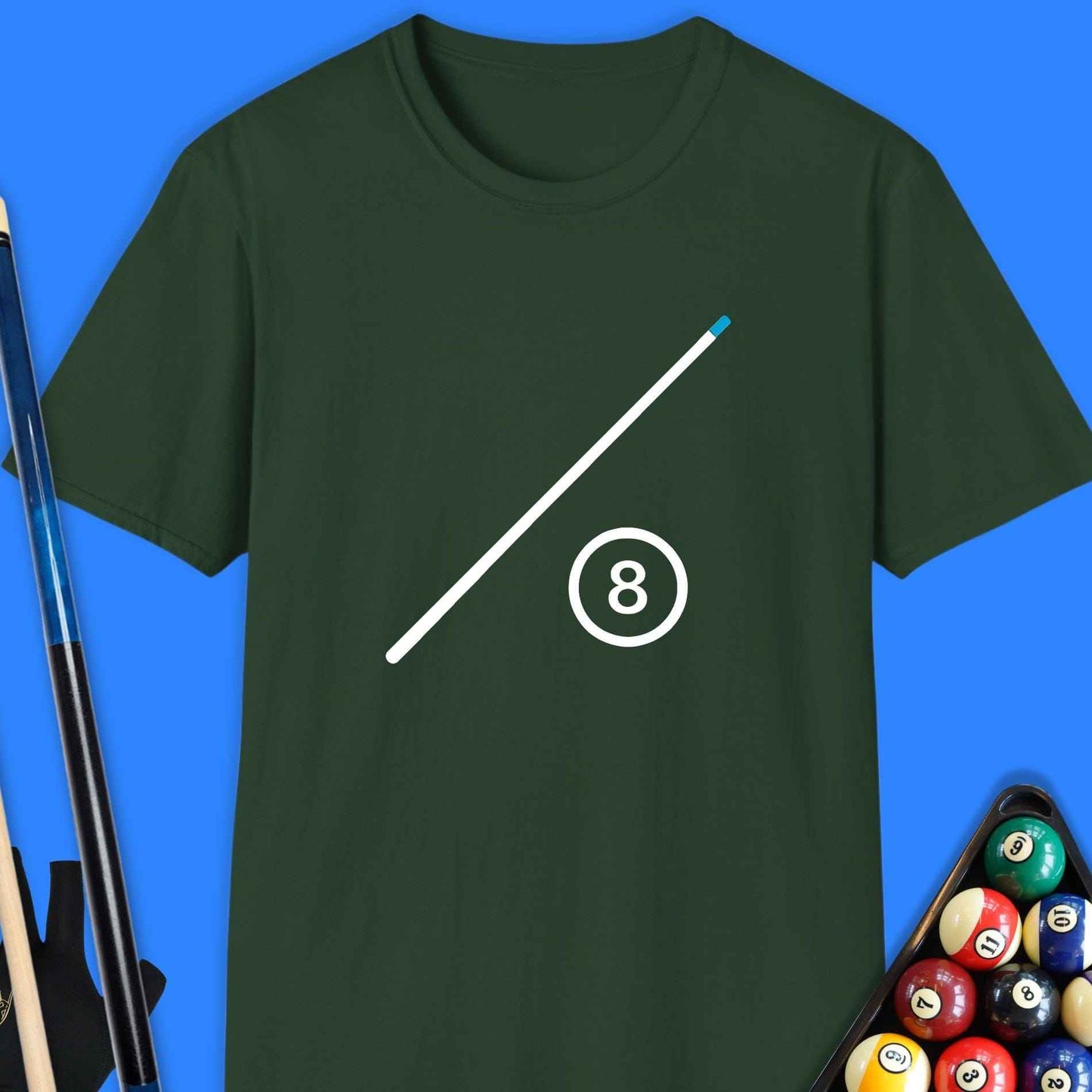 Minimalist 8-Ball Cue Pool T-Shirt