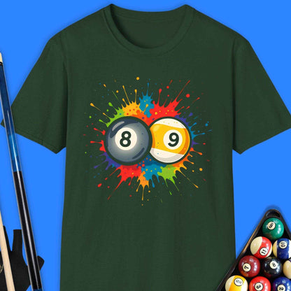 Splash Paint Pool Ball T-Shirt - Rack & Roll 