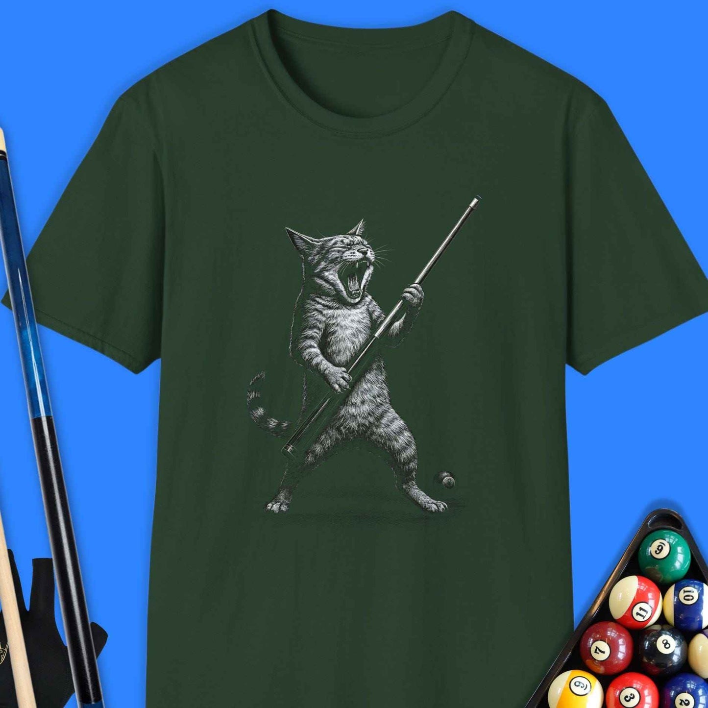 Cue Cat Pool T-Shirt