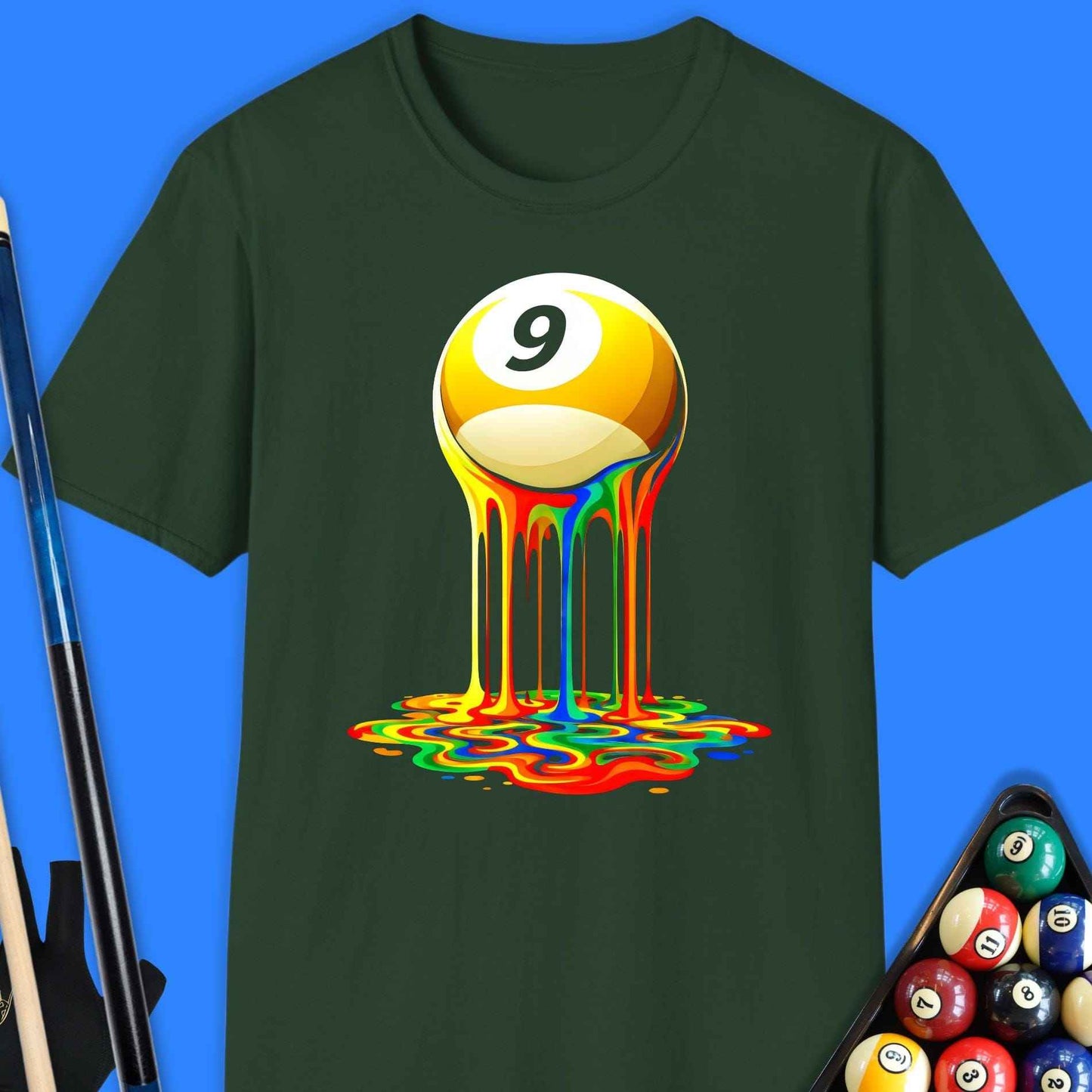 Melting 9 Ball Rainbow Pool T-Shirt