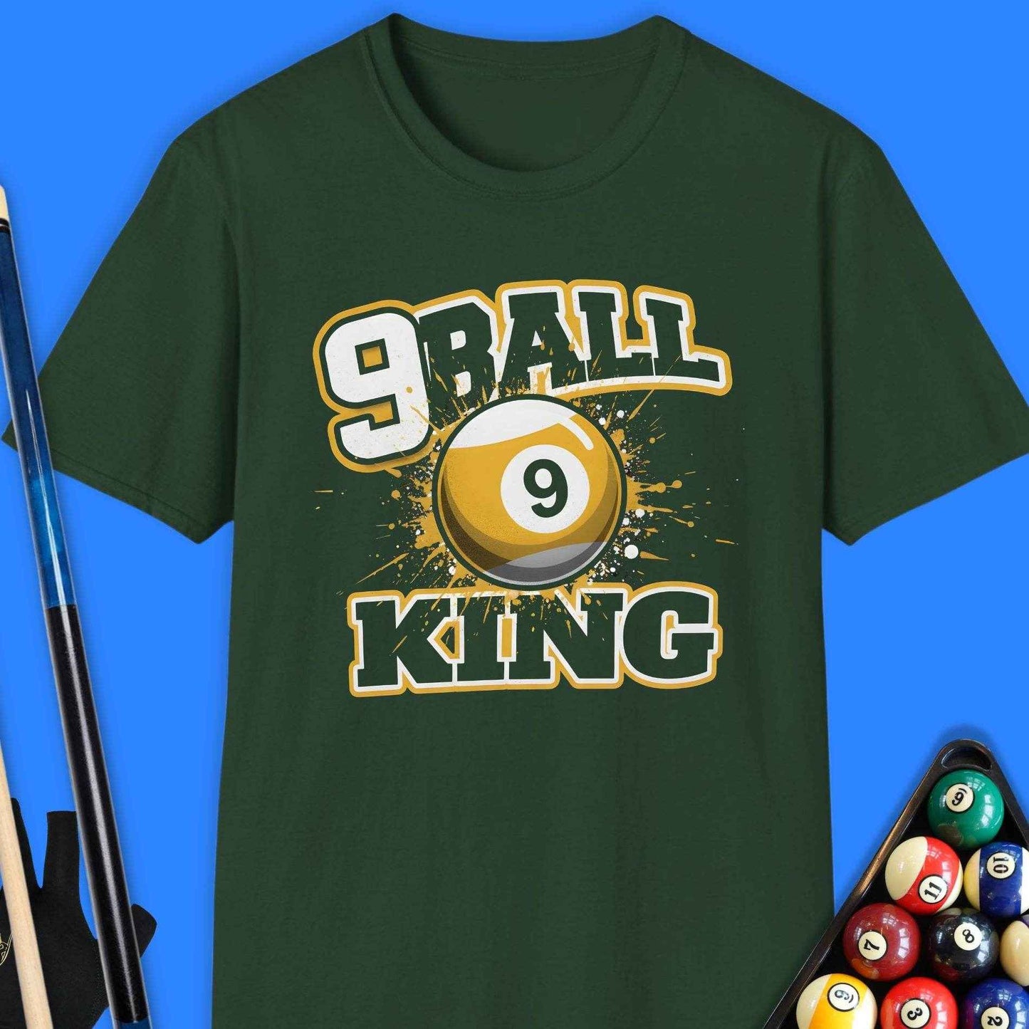 9 Ball King Pool T-Shirt - Rack & Roll 
