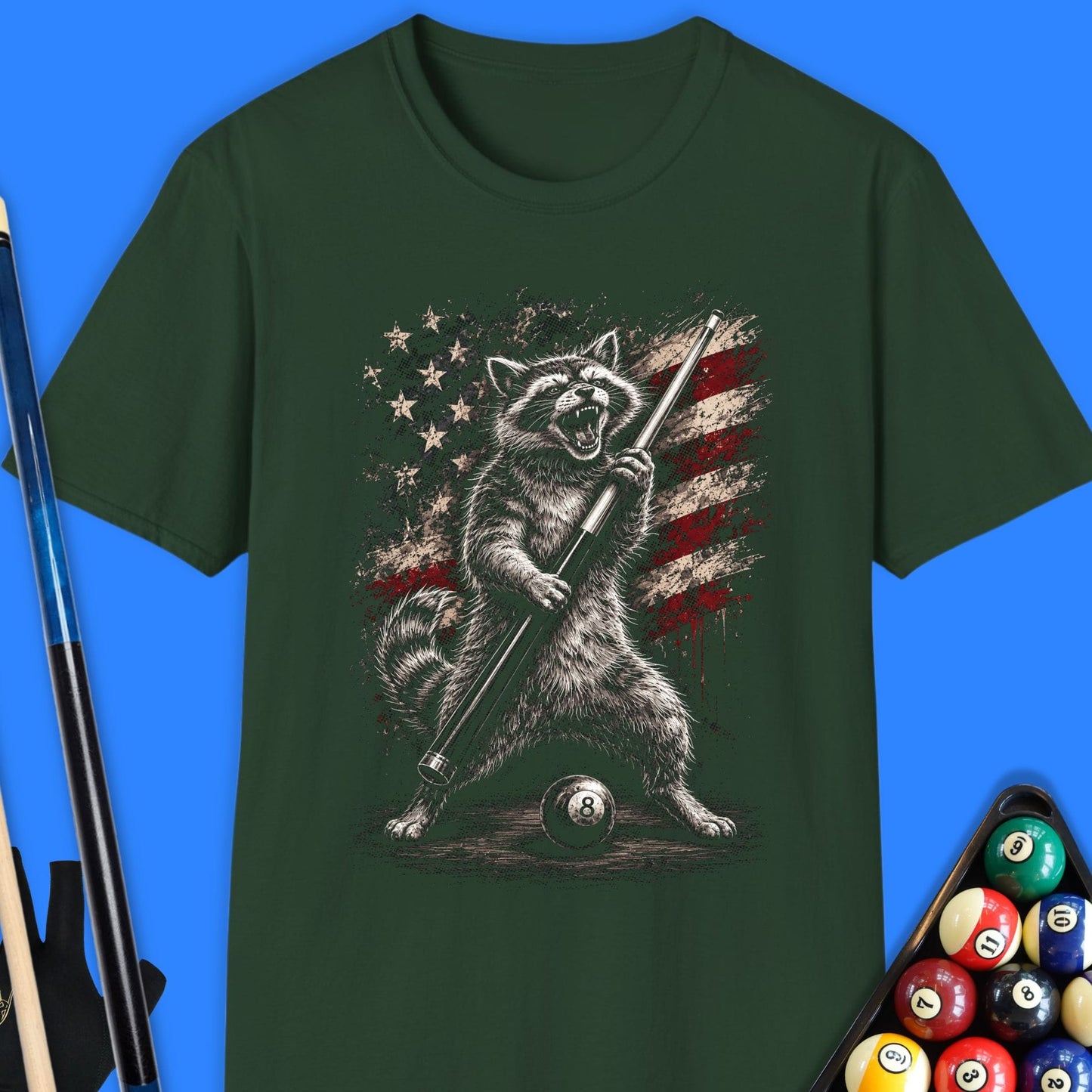 American Cue Raccoon Pool T-Shirt