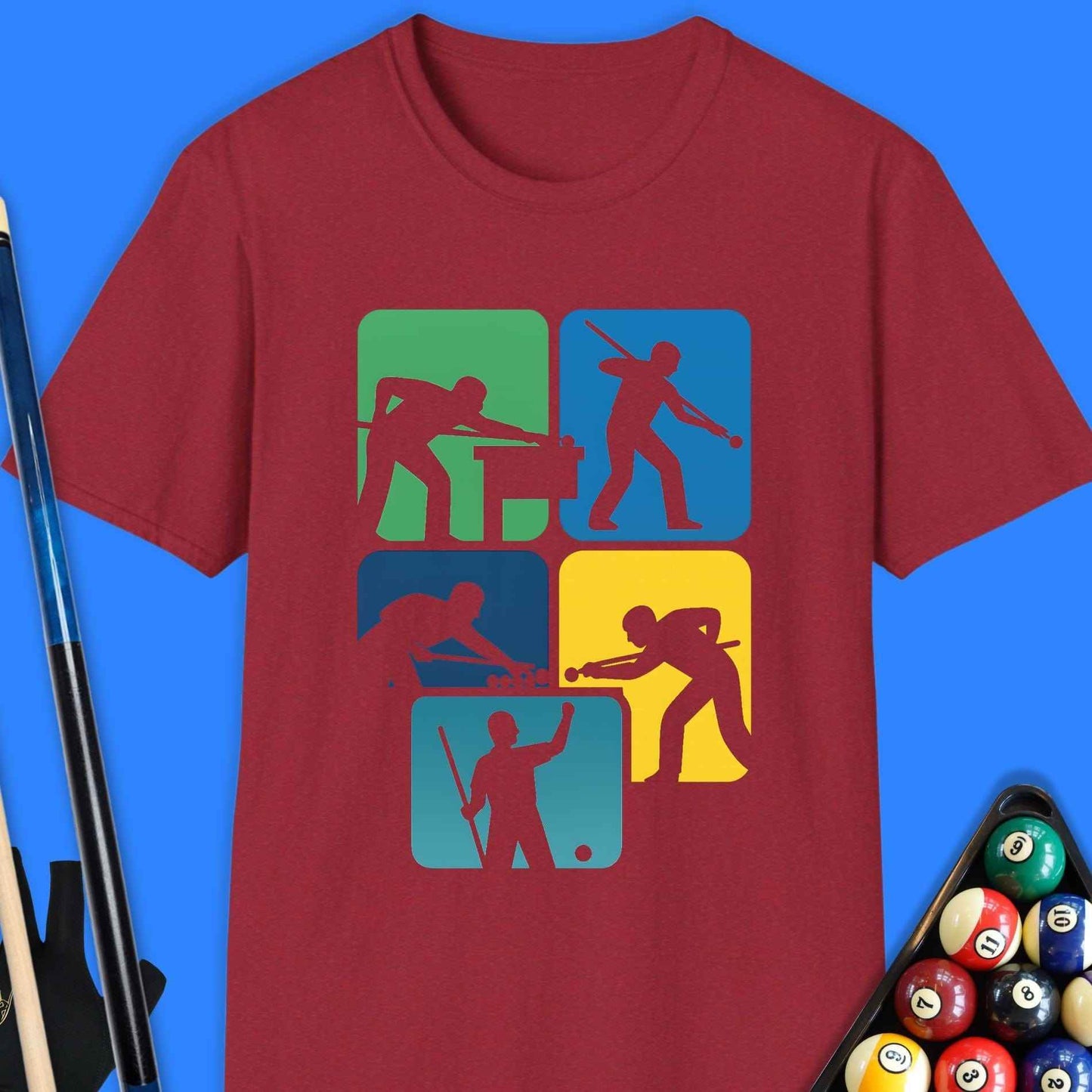 Pool Player Silhouette T-Shirt - Rack & Roll 