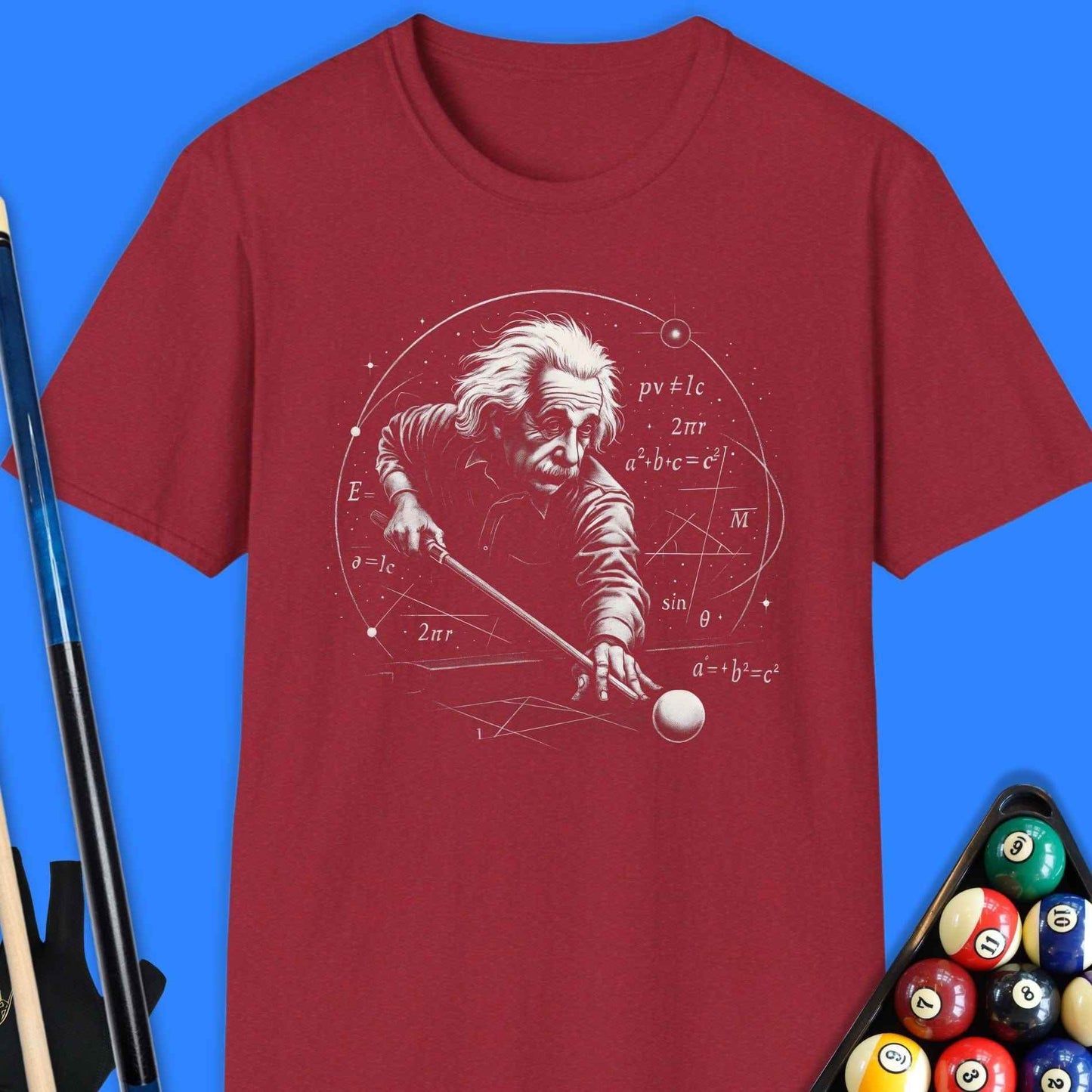 Einstein’s Precision Pool T-Shirt - Rack & Roll 