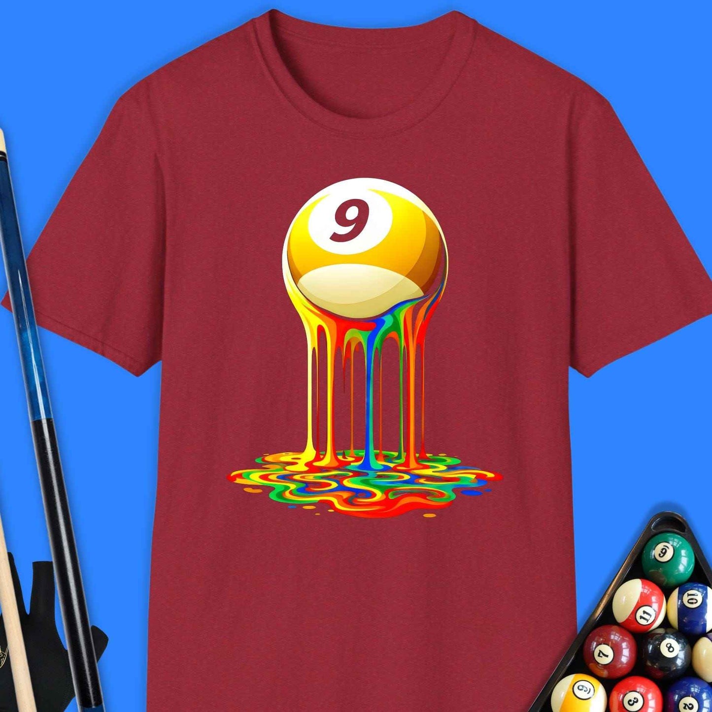 Melting 9 Ball Rainbow Pool T-Shirt