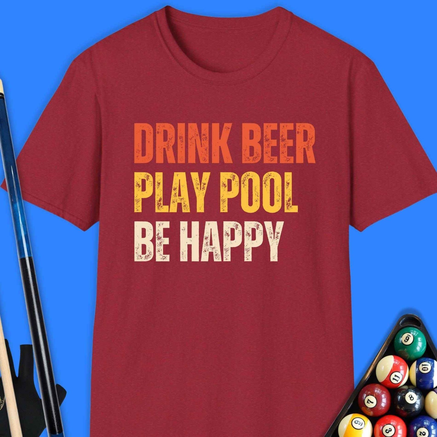 Drink Beer Play Pool T-Shirt - Rack & Roll 