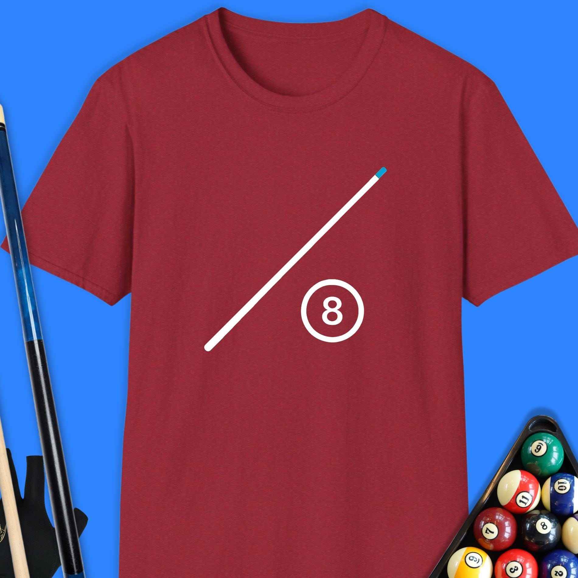 Minimalist 8-Ball Cue Pool T-Shirt