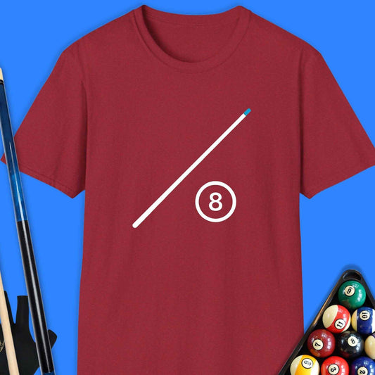 Minimalist 8-Ball Cue Pool T-Shirt