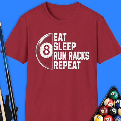 Eat Run Racks Pool T-Shirt