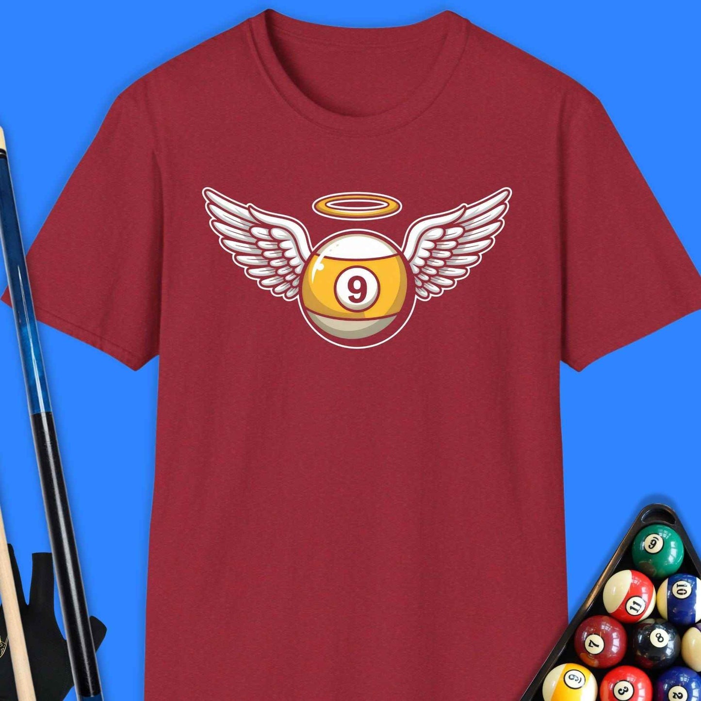 9 Ball Angel Pool T-Shirt - Rack & Roll 