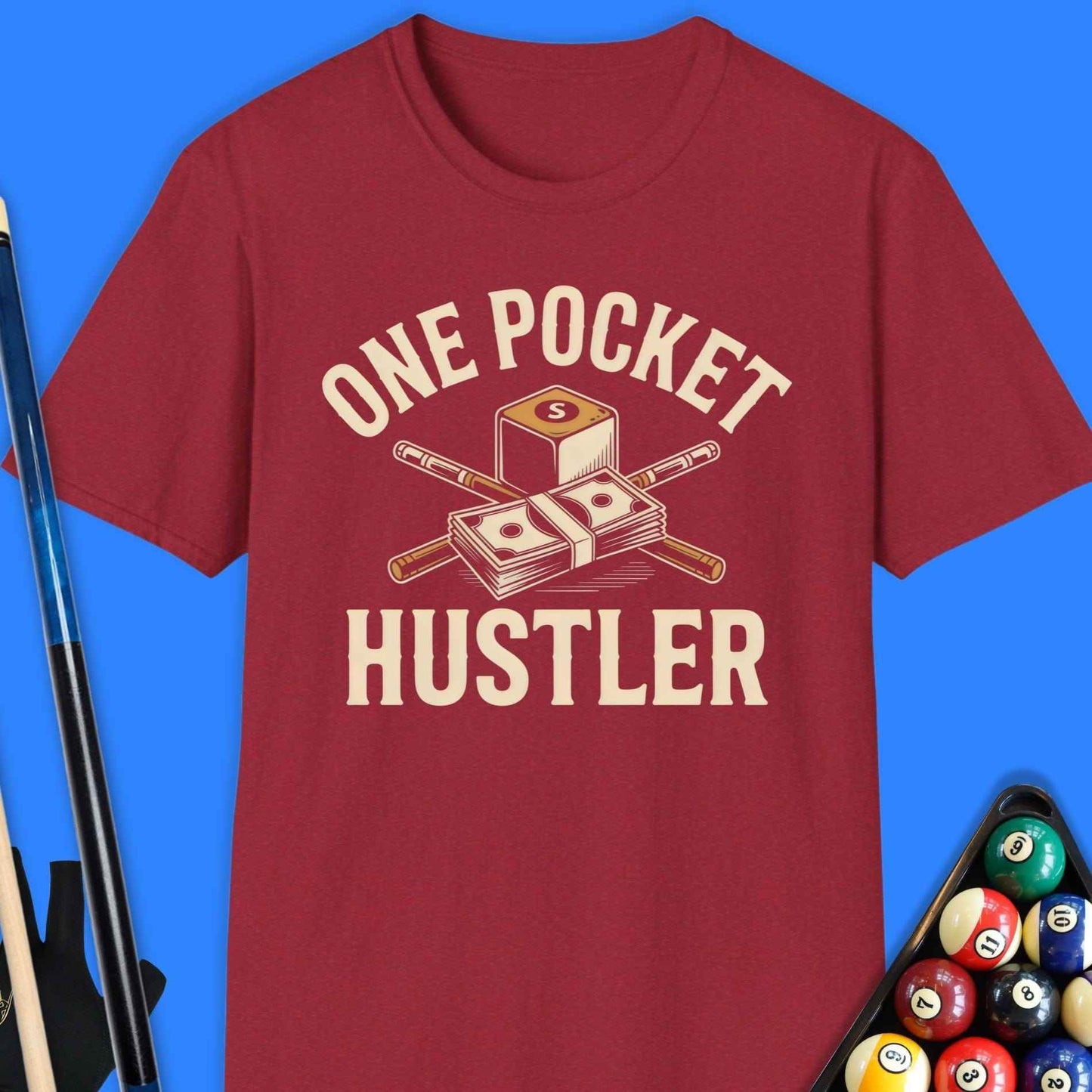 One Pocket Hustler Pool T-Shirt - Rack & Roll 