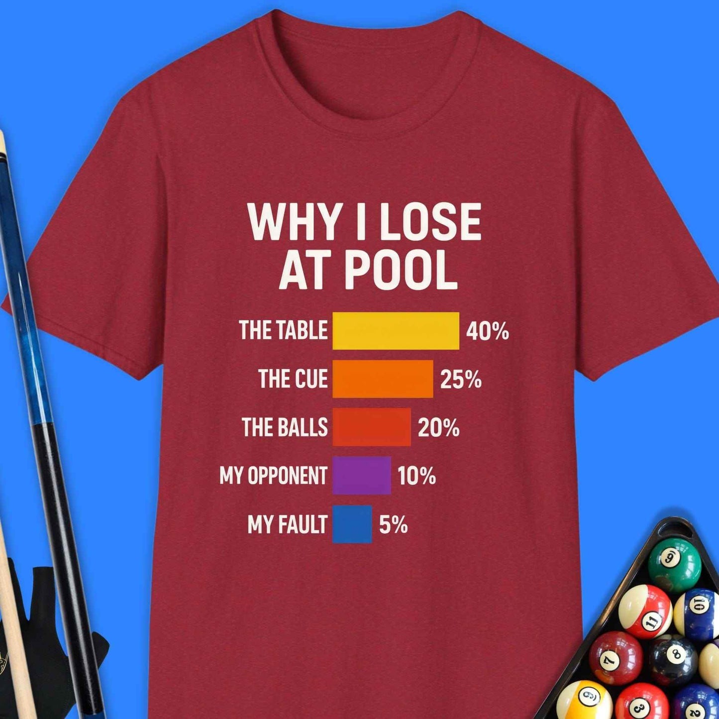 Why I Lose At Pool T-Shirt - Rack & Roll 