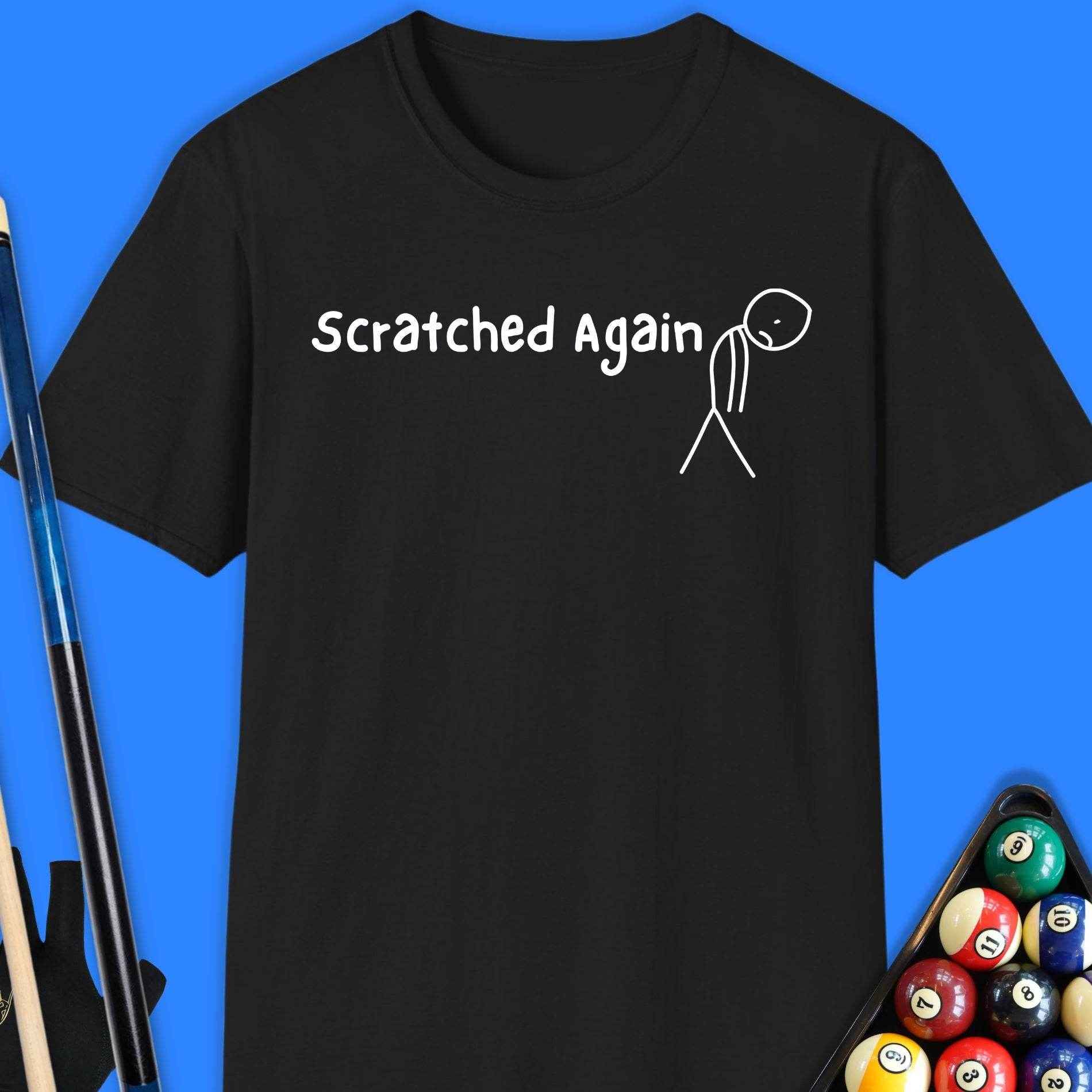 Scratched Again Pool T-Shirt - Rack & Roll 