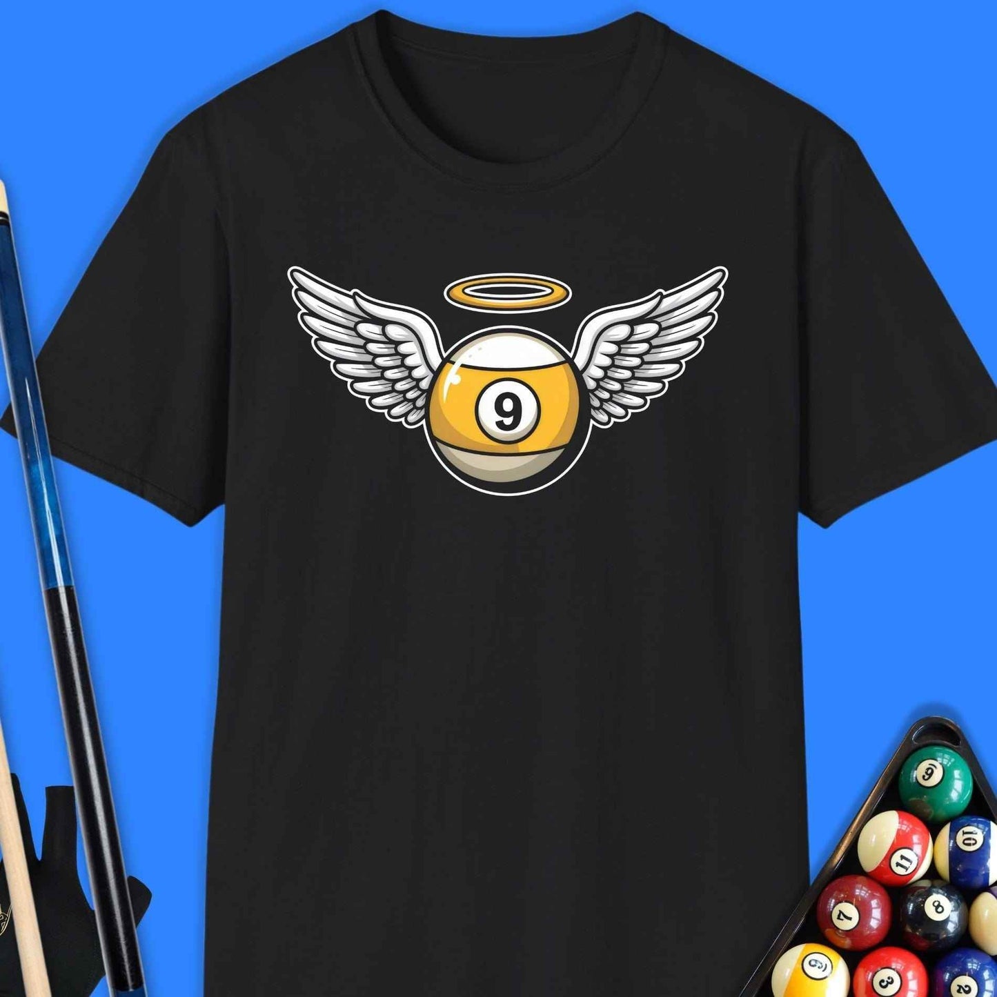 9 Ball Angel Pool T-Shirt - Rack & Roll 