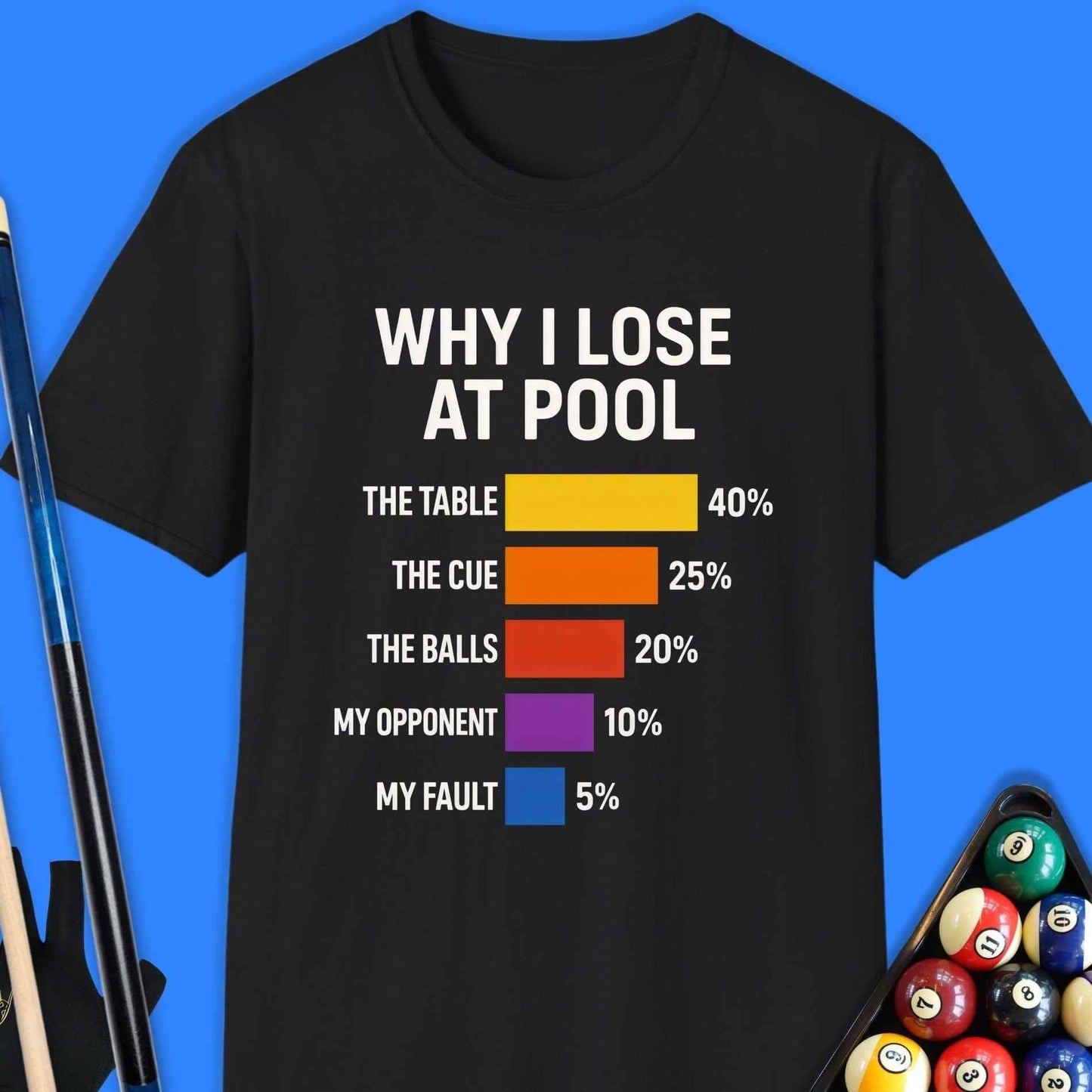 Why I Lose At Pool T-Shirt - Rack & Roll 