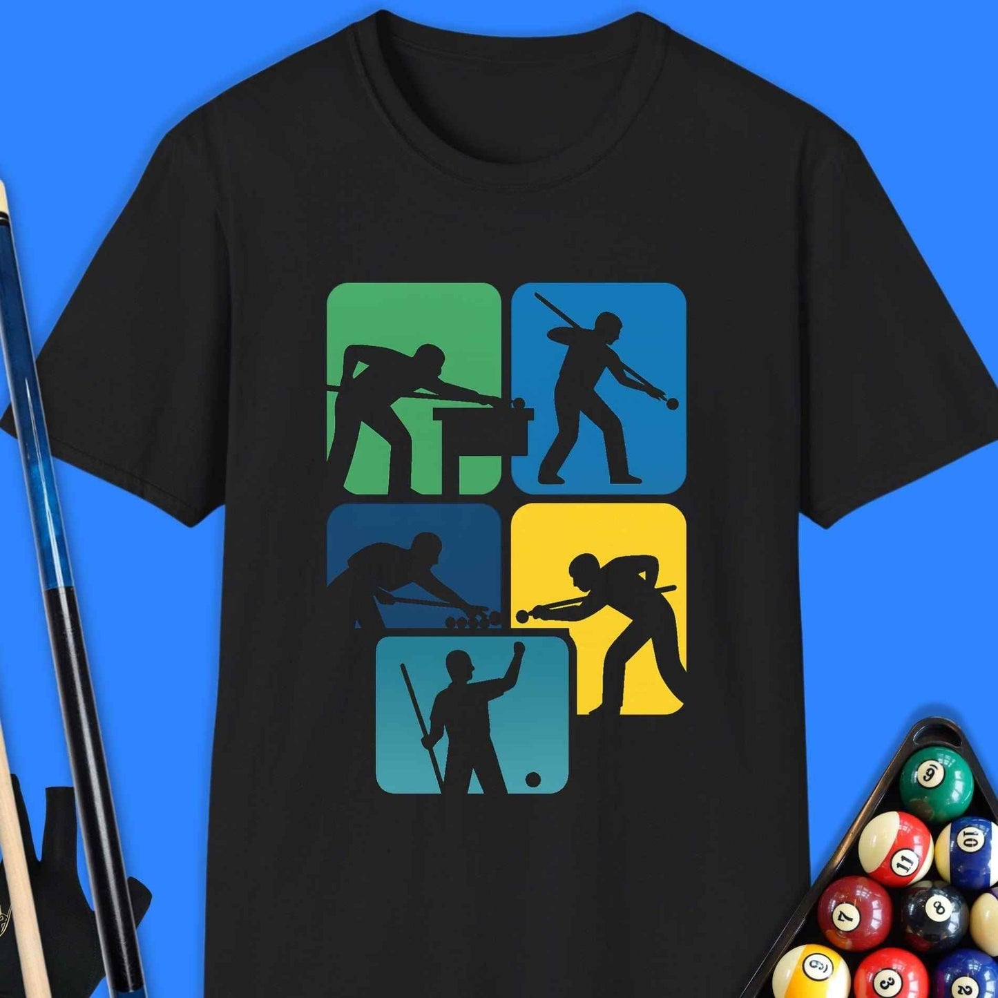 Pool Player Silhouette T-Shirt - Rack & Roll 