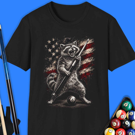 American Cue Raccoon Pool T-Shirt