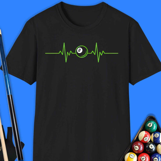 8-Ball Heartbeat Pool T-Shirt - Rack & Roll 