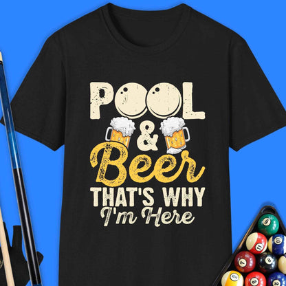 Pool & Beer T-Shirt - Rack & Roll 