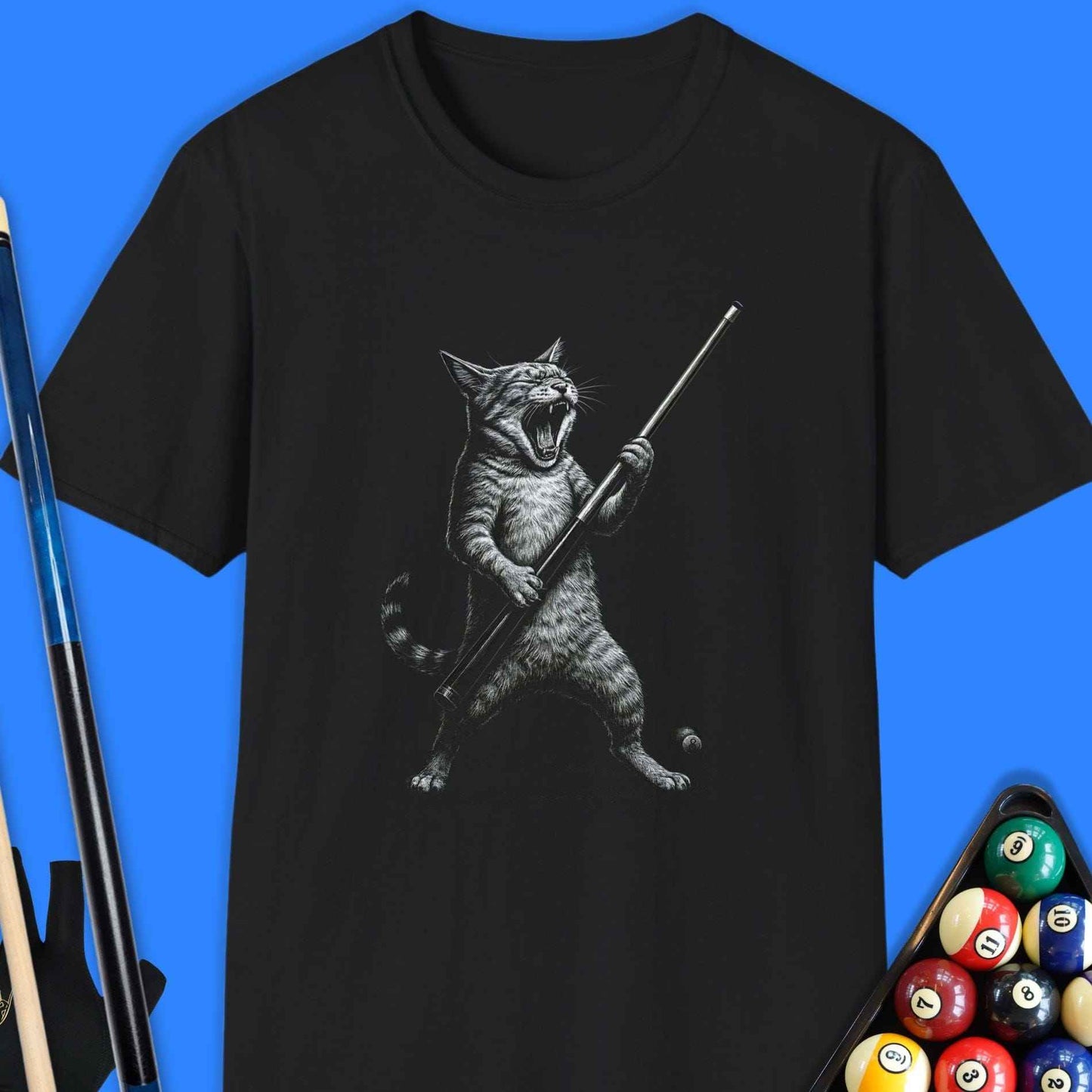 Cue Cat Pool T-Shirt