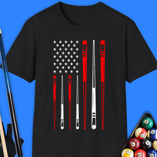 American Pool Cue Flag T-Shirt