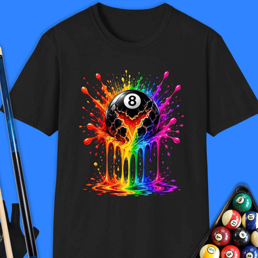 8-Ball Rainbow Splash Pool T-Shirt