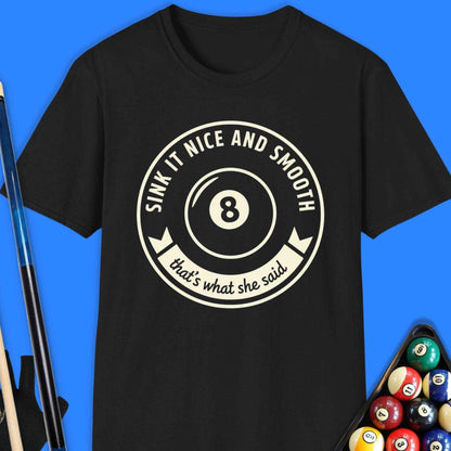 Sink It Nice & Smooth Pool T-Shirt - Rack & Roll 