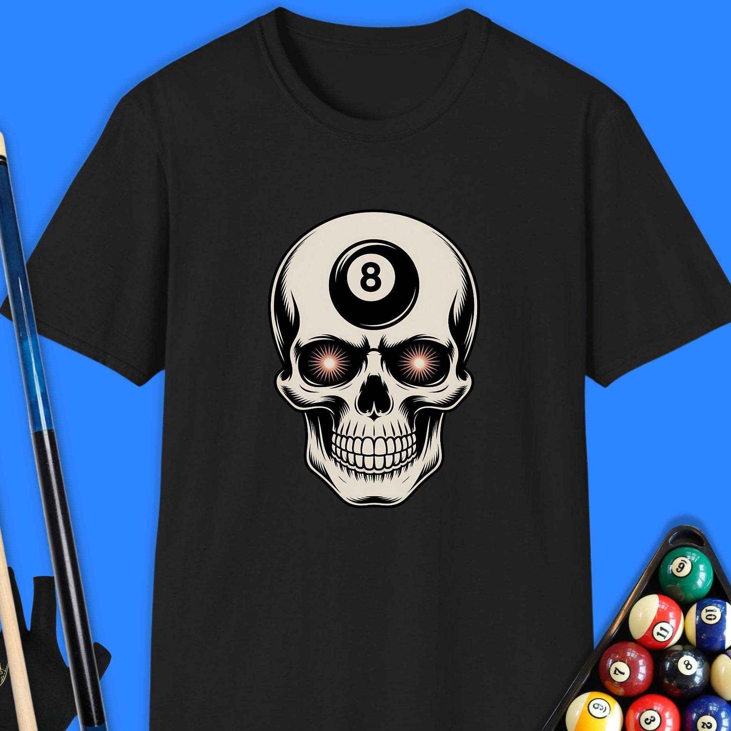 8 Ball Skull Pool T-Shirt - Rack & Roll 